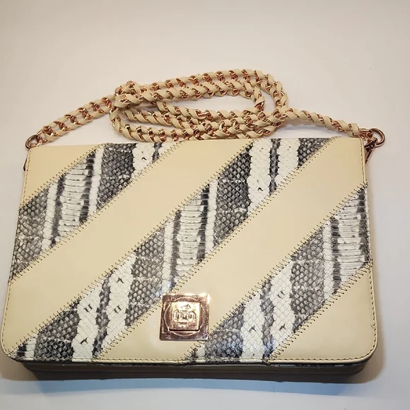 Ted Baker Cream & Black Animal Print Crossbody (Like New) - Picture 4 of 12
